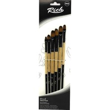 Rich Yeni Seri Kedi Dili Yağlıboya - Akrilik Fırça Seti 6 Lı Set (No : 2,4,6,8,10,12) SET6-70-11220