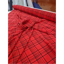 150 En Kırmızı Siyah Çizgiler Pamuk Gömlek Pijama Tunik Hobi Işleri Uygun Kumaş