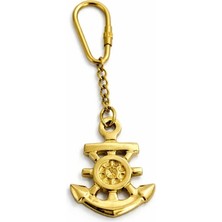 Uslucan Alışveriş Pirinç Çapalı Dümen Tasarımlı Anahtarlık