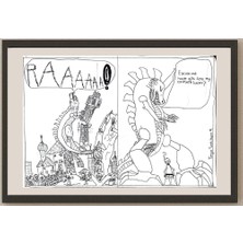 Karikatural Tevya Turok Shapiro 43X30CM Orijinal Karikatür BOD00982