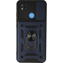 Akinco Redmi 9c Kılıf Pars Lens Yüzüklü Silikon - Lacivert