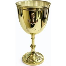 Uslucan Alışveriş Çapa Desenli Pirinç Kadeh Bardak