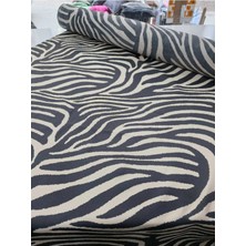 Viskon Zebra Desenli Siyah Krem Kumaş – 150 cm En – Elbiselik, Tuniklik, Dekoratif Kumaş