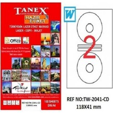 Tanex Tw-2041 Lazer Etiket 118X41 Mm Tw2041Las10100