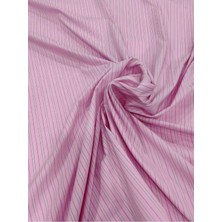 Pembe Çizgili Kumaş – Modern Ince Çizgi Desenli Gömlek Tunik Elbise Kumaş 150 cm En