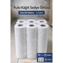 Belirtilmemiş Rulo Kağıt Sedye Örtüsü 50 cm x 30 Metre 6’lı Paket Muayene Örtüsü Tek Kullanımlık Hijyenik Rulo Sedye Kağıdı