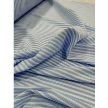 140 En Mavi Beyaz Çizgili Pamuk Gömlek Pantolon Elbise Tişört Yapımına Uygun Kumaş