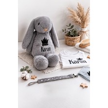 Kişiye Özel Isimli Tavşan Peluş Oyuncak – Vinil Baskılı Bebek Uyku Arkadaşı Hediye