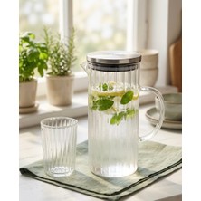 Bienca Borosilikat Cam Sürahi 1500 ml – Çay, Soğuk Içecek & Limonata Karafı, Kapaklı Isıya Dayanıklı Estetik Sürahi