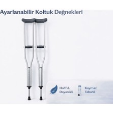 Belirtilmemiş Ayarlanabilir Koltuk Değneği Çift (2 Adet) Alüminyum Hafif Hasta Yürüme Desteği Kaymaz Tabanlı Ergonomik Koltuk Altı Değnek