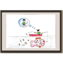 Karikatural Lam Ka Po 35X25CM Orijinal Karikatür BOD00984