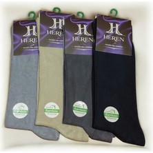 Heren Bambu 4'lü Erkek Soket Çorap Asortili Premium , Burun Dikişsiz, Yıkamalı