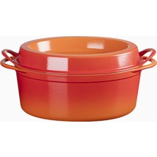 Le Creuset Doufeu Özel Kapak Tasarımlı Döküm Tencere 32CM