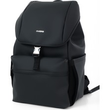D'Vers Signature Siyah Lüks Tasarım, Suya Dayanıklı, Modern Şehir Stili Unisex Laptop Bölmeli, Sırt Çantası