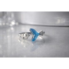 Theory Jewelry Susona Yüzük |deniz Kızı Yüzük | Inci Detaylı Mine| Mavi Yüzük | Ayarlanabilir Kadın Yüzük | Yazlık | Şık Yüzük