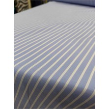 150 En Mavi Beyaz Çizgili Kumaş Elbise Gömlek Tunik