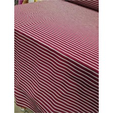 150 En Bordo Beyaz Çizgili %87 Viskon Gömlek -Tunik Yapımına Uygun Kumaş