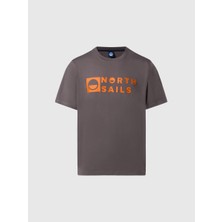 North Sails Regular Fit Bisiklet Yaka Maxi Logo Baskılı Organik Pamuk Tişört