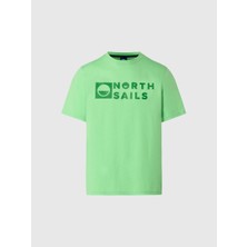 North Sails Regular Fit Bisiklet Yaka Maxi Logo Baskılı Organik Pamuk Tişört