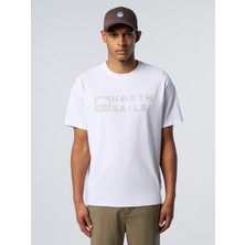 North Sails Regular Fit Bisiklet Yaka Maxi Logo Baskılı Organik Pamuk Tişört