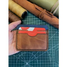 Cüzdan Kartlık - Hakiki Deri - El Dikişi- Kişiye Özel Baskılı