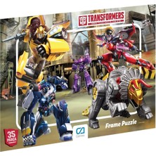 Nisar Store Transformers Lisanslı 35 Parça Çerçeveli 34X24CM Çocuk Puzzle Yapboz Yeni Serisi (Kahverengi)
