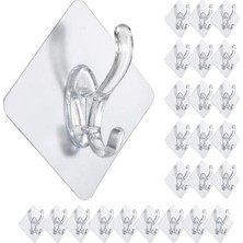 Nisar Store 6 Adet Kendinden Yapışkanlı Şeffaf Askı Askılık Havluluk,yapışkanlı Güçlü Şeffaf Askı (6)