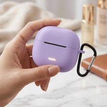 Caseonn Xiaomi Redmi Buds 8 Active Kılıf Askı Aparatlı Mat Silikon Lila