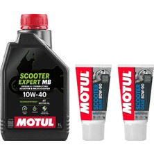 Motul Scooter Expert MB 10W-40 (1 Adet) + 2x Şanzıman Yağı [otomatik Vites Seti]