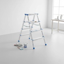 Cansa 4+4 Çift Basamaklı Alüminyum Metal Merdiven