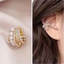 Blue Cat Bijouterie Yıldız Inci Kulak Klipsi Küpe