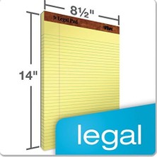 SÜS Legal Pads, Kanarya Kuşları, 12/paket Her Gün Için 8,5 x 14 Inç Kanarya