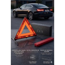 Üçgen Reflektör Metal Ayaklı Katlanabilir Kutulu Uyarı Ikaz Reflektörü