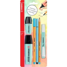 SÜS - Kalem Seti - Tek Pastel Renk - 6'lı Set - Mavi