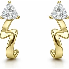 Venüs Design Çelik Üçgen Taş Küpe