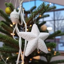 Yılbaşı Ağaç Süsü Beyaz Yıldız 15CM AST7215