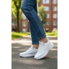 In Step Tookyo Kadın Beyaz Dokuma Desenli Hafif Tabanlı Koşu ve Yürüyüş Ayakkabısı