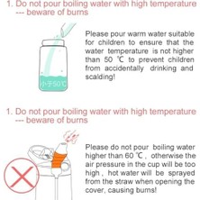 SÜS Çocuk Su Şişesi, 480ML Kapasiteli Flip Pipetli, Bpa Içermeyen, Taşıma Kulplu ve Kolay Açılır Düğmeli, Sızdırmaz Çocuk Su Matarası, Okul ve Spor Için (Roket Desenli)