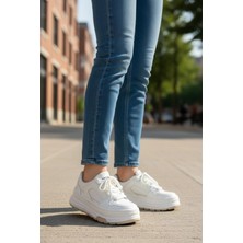 In Step Ropee Street Style Yüksek Taban Beyaz Kadın Sneaker