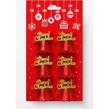 6 Adet Lüx Yılbaşı Ağacı Süslemeleri Zilleri Yılbaşı Süsleri Yılbaşı Ağacı Süsü Kırmızı