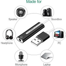 Nisar Store 5072 7.1 USB Harici Ses Kartı 3.5 mm Çevirici Dönüştürücü Ses Kartı