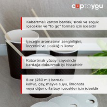 Nisar Store Cuptoyou 25 Adet Siyah Çift Duvarlı Kahve Bardağı 8 Oz, Küçük Kağıt Çay Bardakları 250 Ml, Soğuk ve Sıcak Içecekler, Siyah