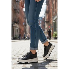 In Step Ropee Street Style Yüksek Taban Siyah Kadın Sneaker