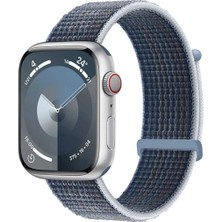 Shepherds Apple Watch Uyumlu Seri 10/9/8/7/6/5/ultra 2 Kordon - 42/44/45/46/49MM Cırtlı Hasır Kumaş Loop Kayış