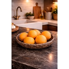 El Yapımı Kırılmaz Dekoratif Oval Tabak / Ekmeklik 19×23 cm