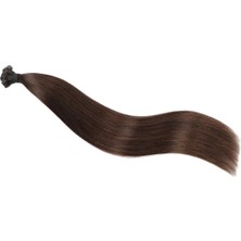 Nisa Hair 60CM #3 Kahverengi %100 Gerçek Insan Saçı Keratin Kaynak 50 Adet