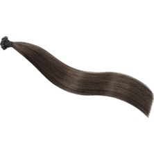 Nisa Hair 70CM #2 Işıltılı Doğal Renk GERÇEK Insan Saçı Keratin Kaynak 200 Adet