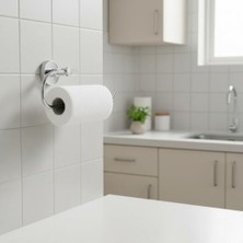 SÜS Krom Kağıt Havluluk – Duvara Monte Vidalı Metal Kağıt Havlu Askısı 26 Cm, Parlak Krom Mutfak Aksesuarı