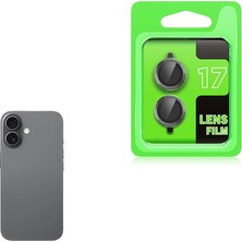 Kupa iPhone 17 Uyumlu Kamera Lens Koruyucu Temperli Kırılmaz Cam Koruma Gri