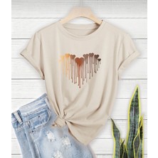 Punix Kids Özel Seri Kalbin Kalpleri Baskılı Yeni Trend Kız Çocuk Şık T-Shirt